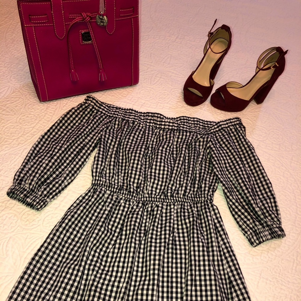 Black and white plaid dress